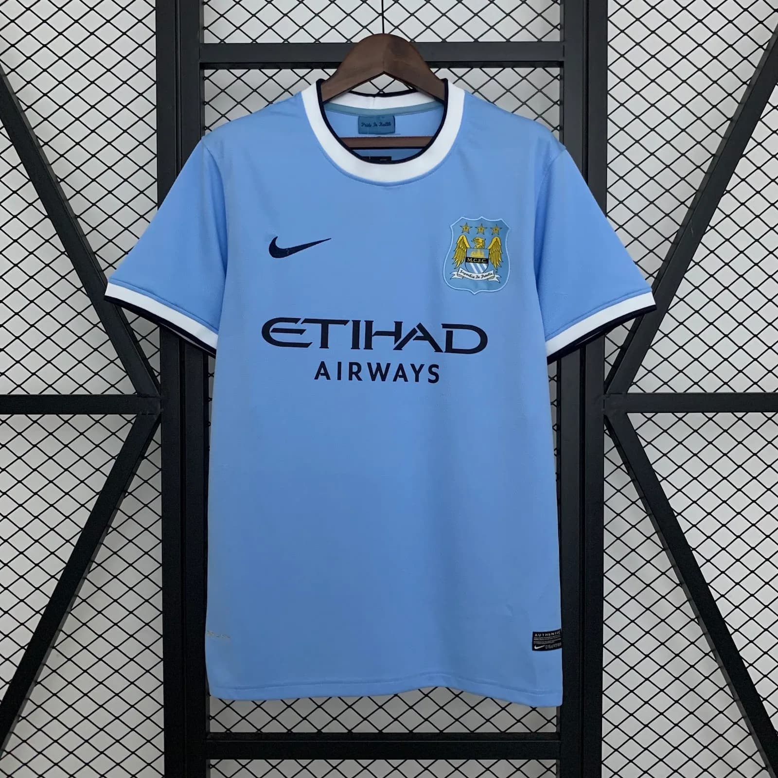 Camiseta Manchester City – Titular Retro con patrocinadores – 2013-14