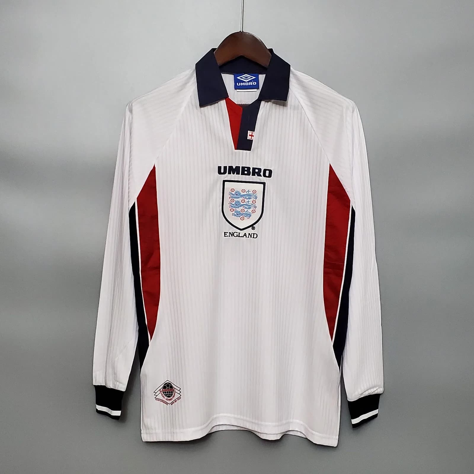 Camiseta Inglaterra – Titular manga larga Retro – 1998