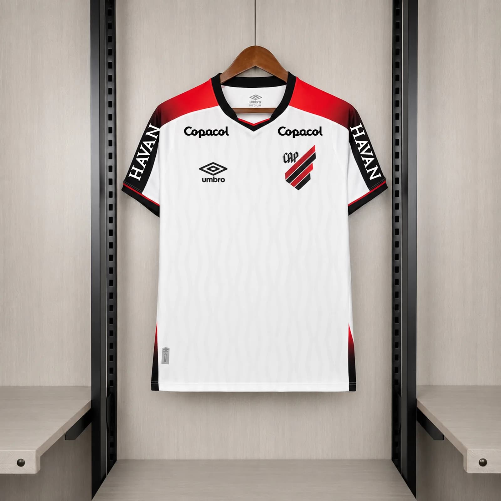 Camiseta Athletico Paranaense – Titular blanca con patrocinadores – 2026-27