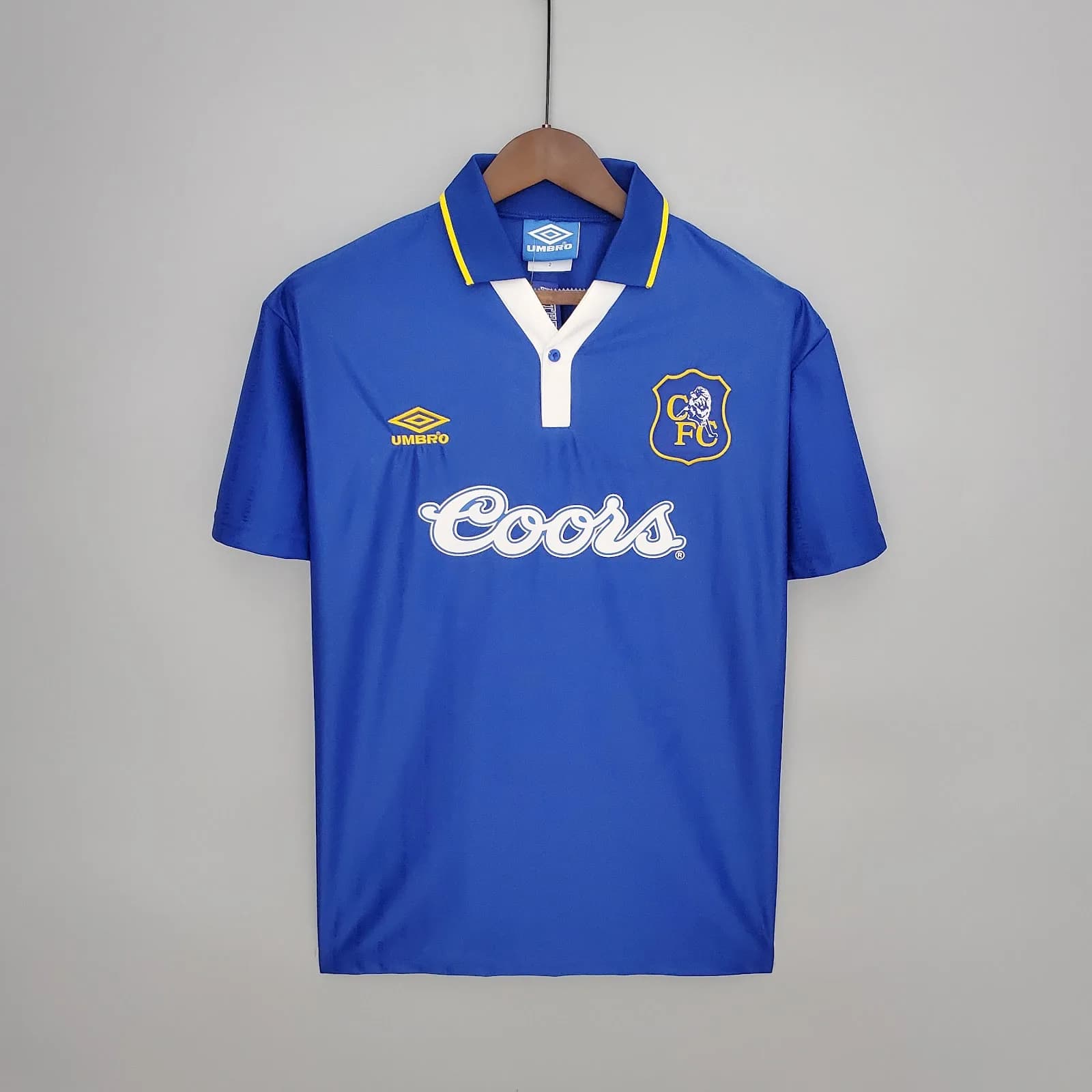 Camiseta Chelsea – Titular retro con patrocinadores – 1995-96