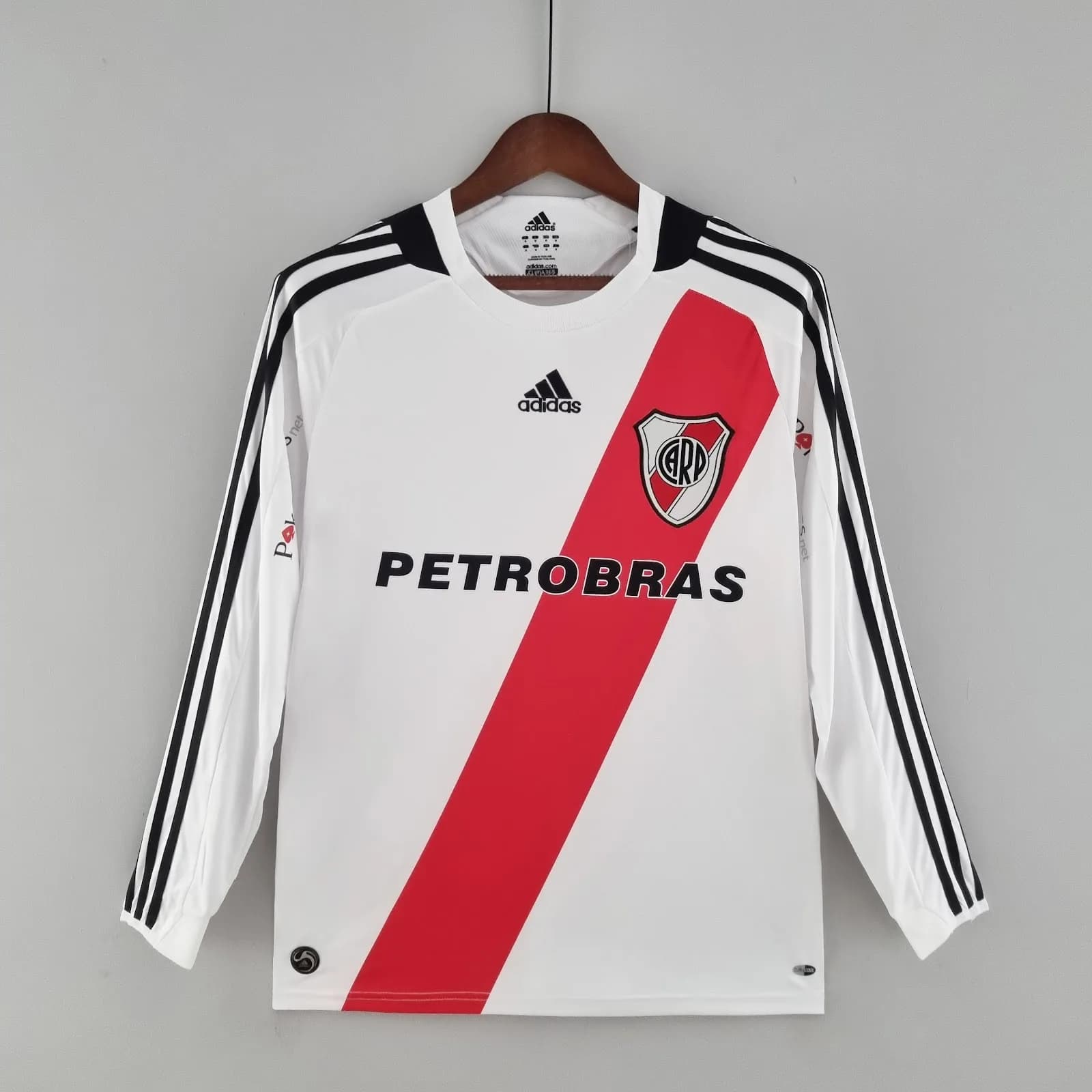 Camiseta River Plate – Titular manga larga con patrocinadores – 2009-10