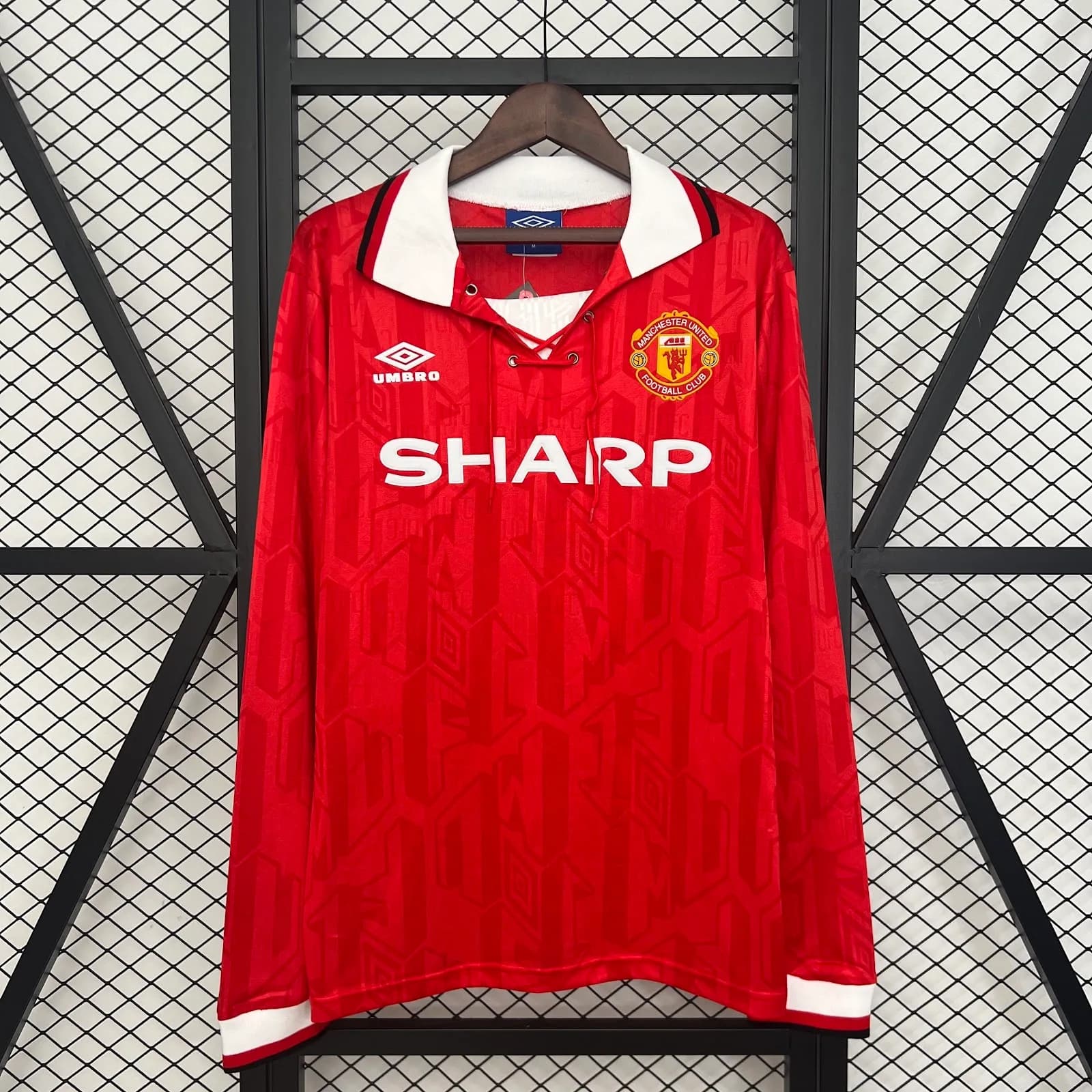 Camiseta Manchester United – Titular Retro manga larga – 1992-93