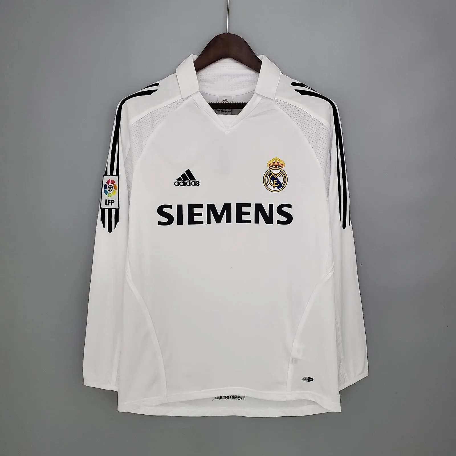 Camiseta Real Madrid – Titular manga larga con patrocinadores – 2005-06