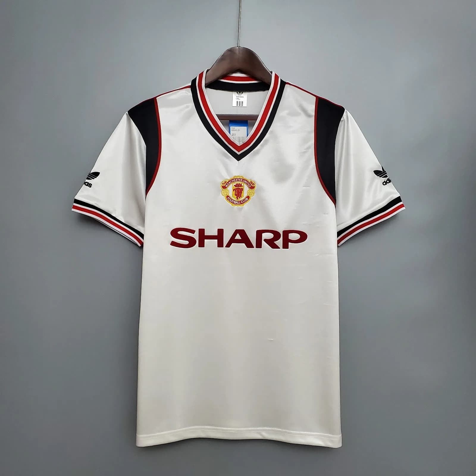 Camiseta Manchester United – Visitante retro con sponsor – 1985
